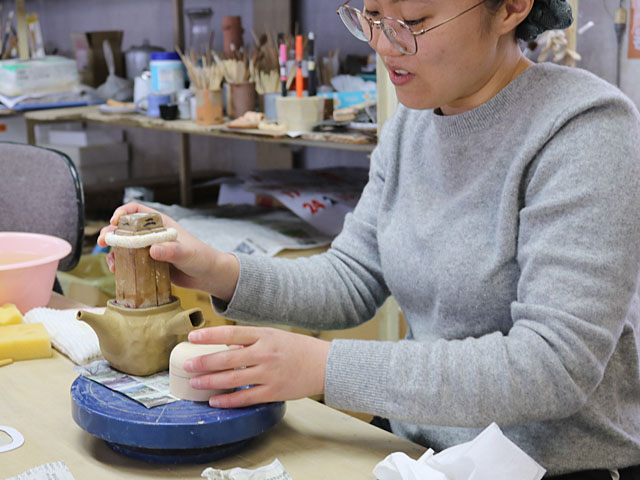 陶芸教室 木型の急須