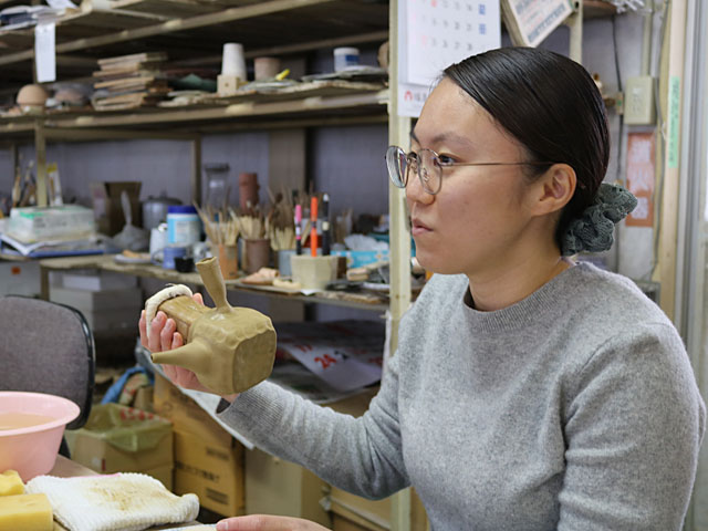 陶芸教室 木型の急須